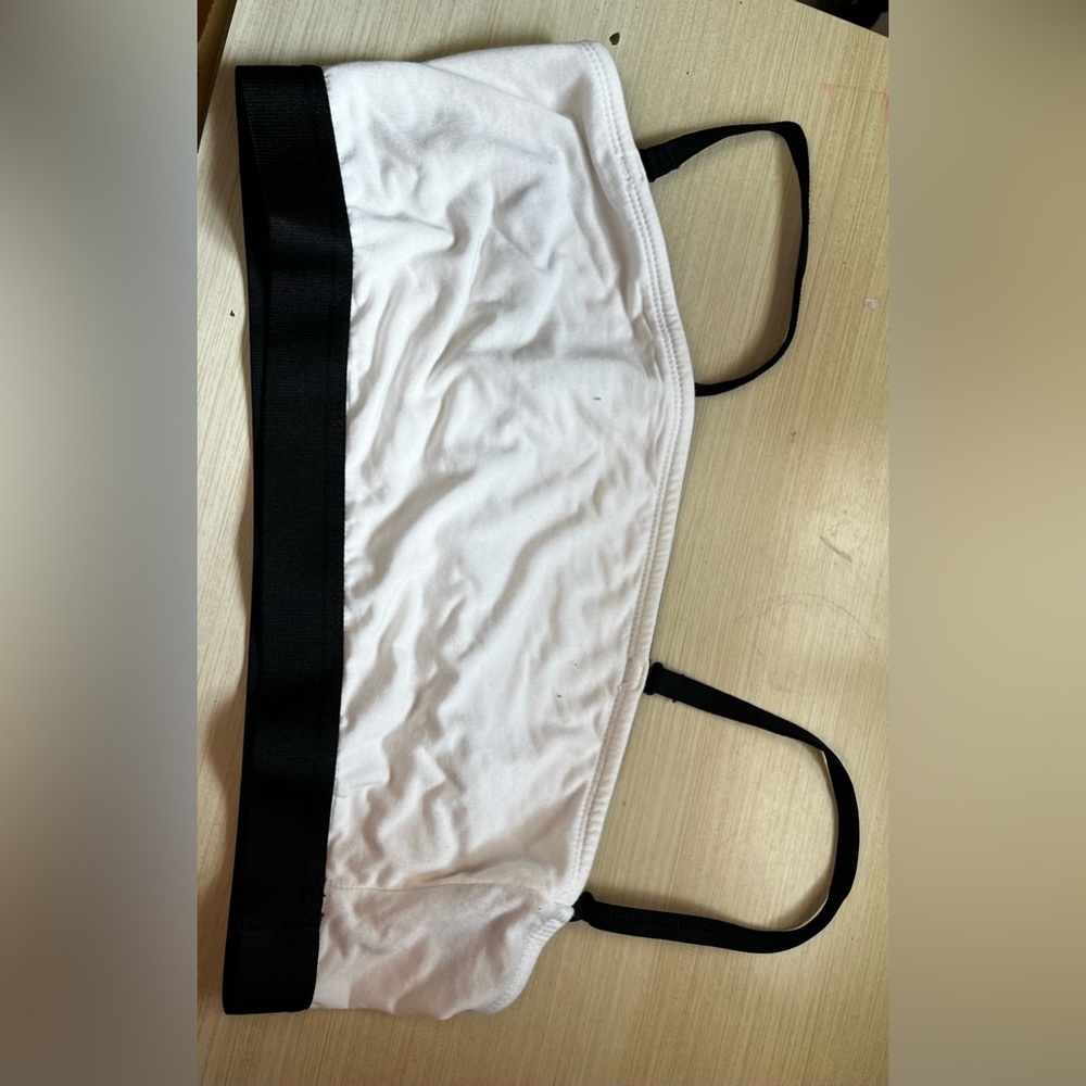 BAMBOO Black and White Strappy Top
